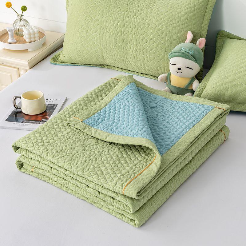 Bed Cover Solid Color Three-layer Cotton Non Slip Bed Sheet Set Four Season Universal Quilted Tatami Dustproof Mattress Sheet