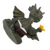 Baby Dragon Reading Book Statue Rainproof Lovely Durable Resin Dragon Sculpture for Garden Wall Office