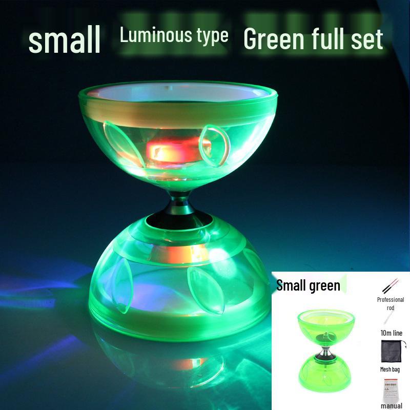 Beginner Student Diabolo Set with Three/Five-Bearing, Bell & Luminous Double-Head