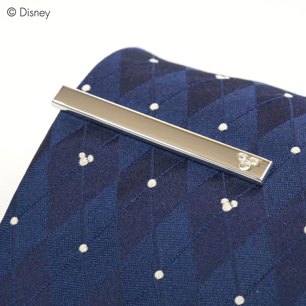 Disney Mickey Mouse Tie Tie Bar Set Includes Tie and Tie Clip & (Navy Blue, Wa-08) -