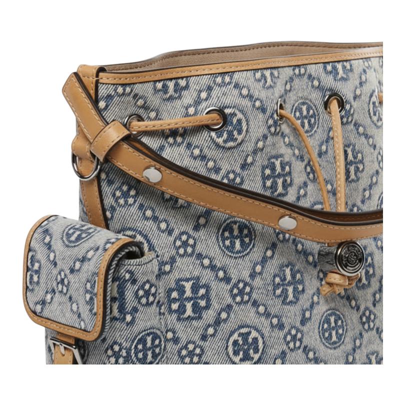 Tory Burch T Monogram Bucket Bag Women Handbags Pink Blue 181216-400