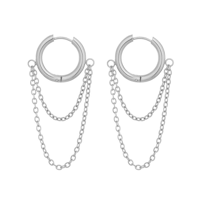 1 Paar einfache doppelte Kettenohrringe für Damen Paare Minimalistisch Boho Party Layering Schmuck Geschenke