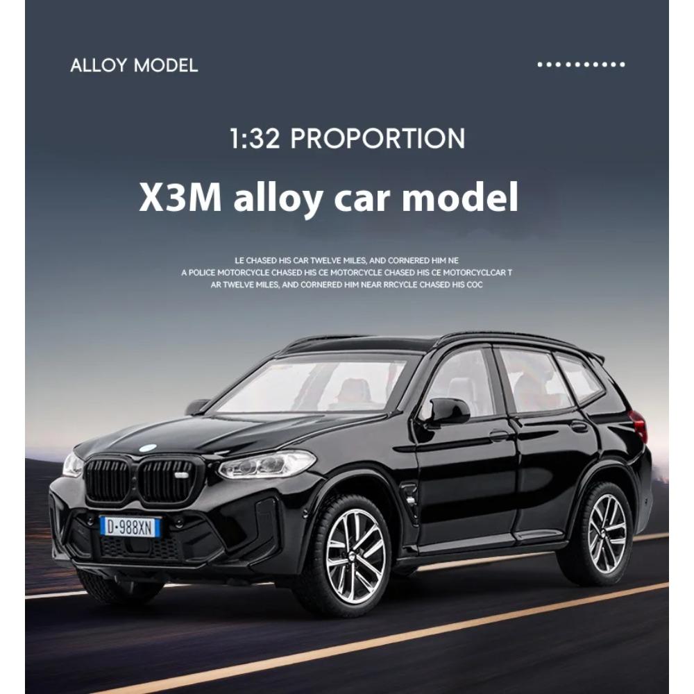 1/32 BMW X3M Legeringsmodellbil, med Lyd- og Lysfunksjoner, Interiørdekorasjon Samlepynt, Gaver til Bilentusiaster