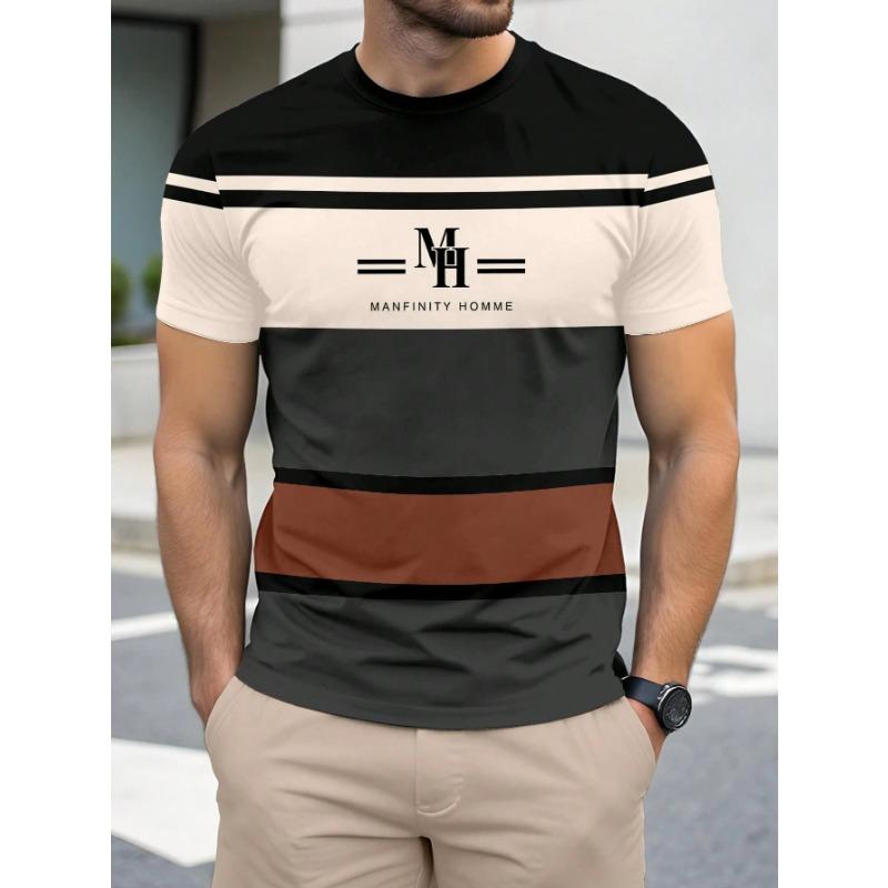 

Trend Men s Minimalist Striped Printed Casual Short Sleeve T-shirt Quick Drying Breathable Fitness Clothing 6XL