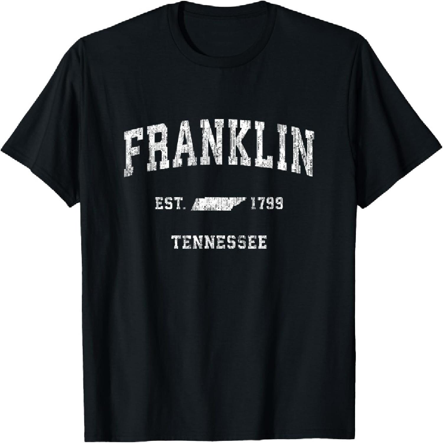 Franklin Tennessee TN Vintage Athletic Sports Design T-Shirt XXXXXL разноцветный