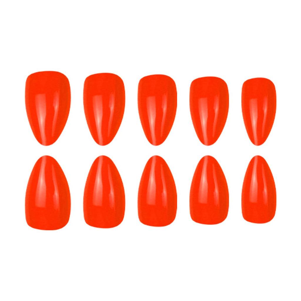 Solides glänzendes Mandel-Kurz-Set künstliche Nägel - 30 abnehmbare Stück