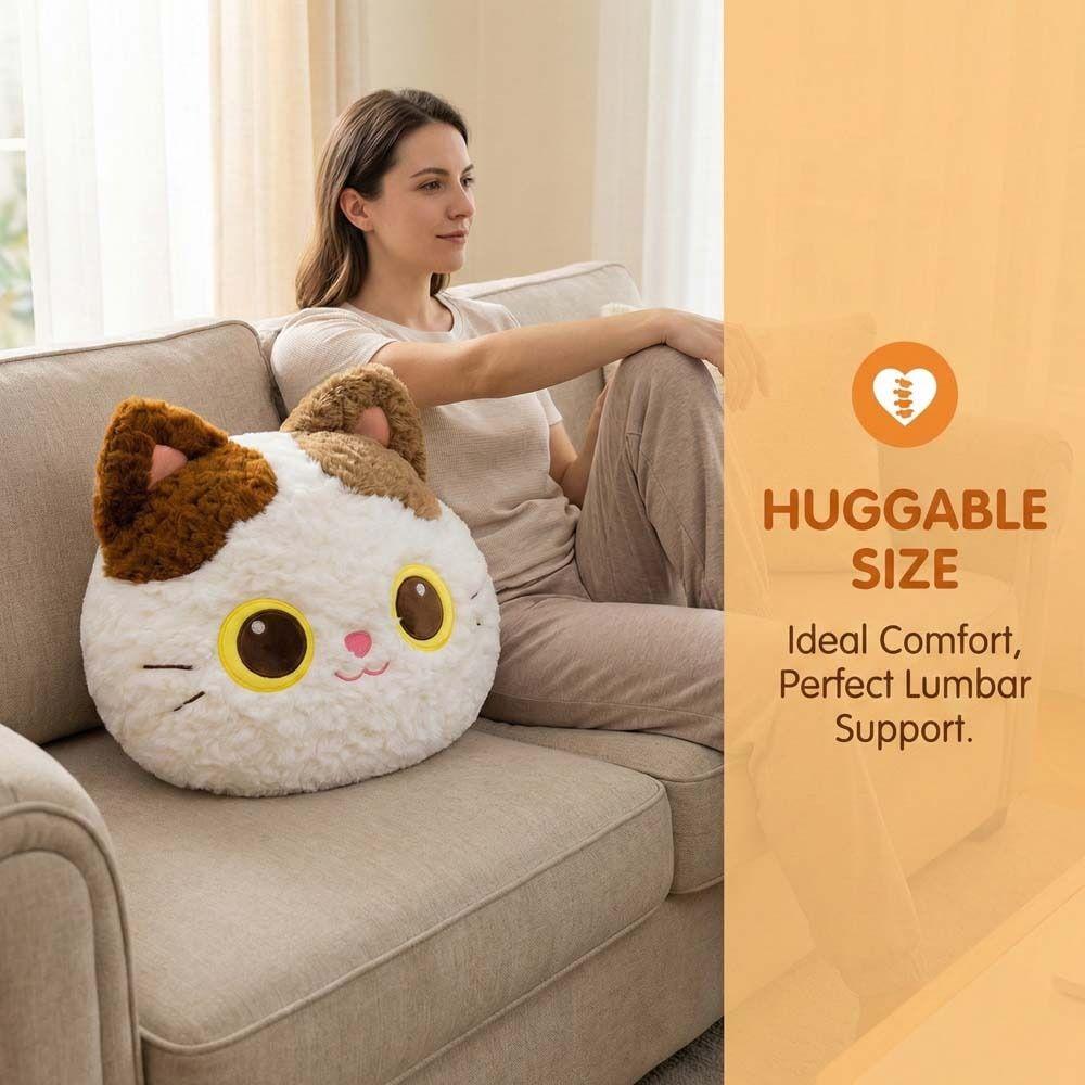 Home Decoration Plush Cat Cushion Bedroom Sofa Cat Throw Pillows Headboard Cushion