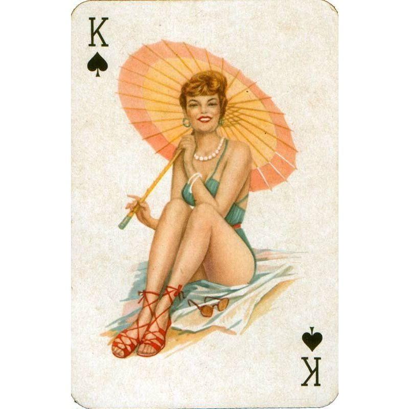 Custom Aluminum Tin Sign Art - Vintage Playing Cards and Women Wall Decor