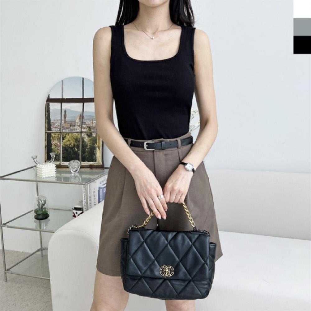 New ArrivalS Open Run Women S Slim FiT reverSible SleeveleSS T ShirT Rib deSign