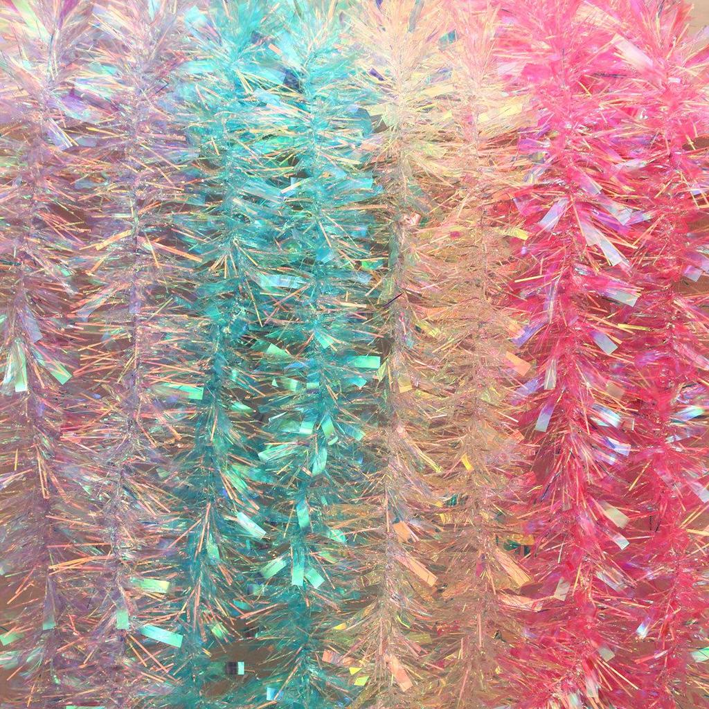 Christmas Tinsel Garland and Ornaments Holiday Tree Decorations