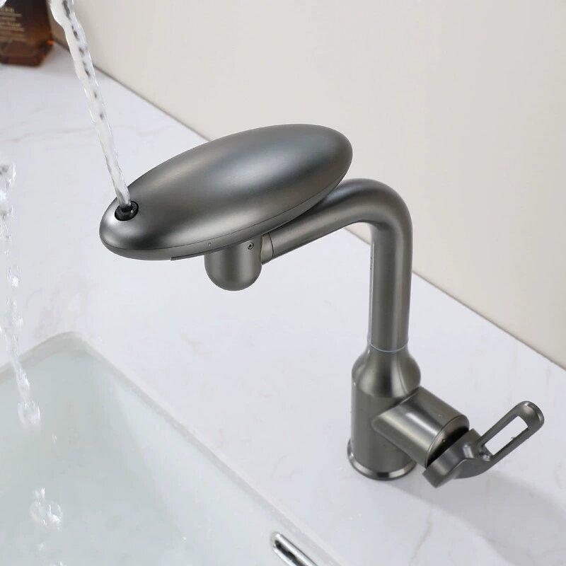 4 Modes Gray Kitchen Faucet Waterfall Stream Sprayer Head Sink Mixer Water Tap Accessories Chrome Hot and Cold Kitchen Faucet