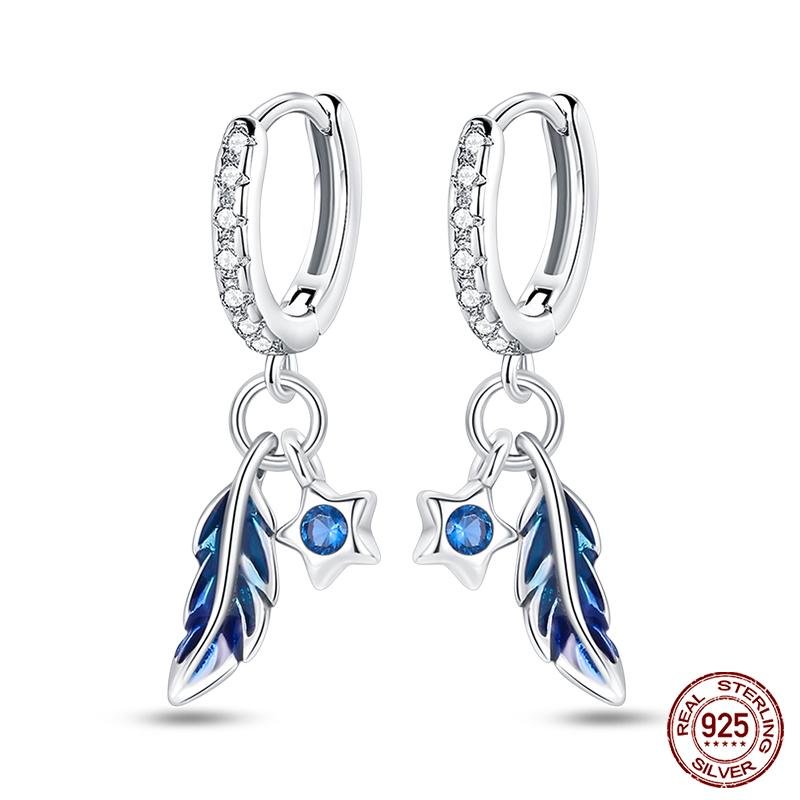 925 Silver Dream Catcher Earrings For Women Exquisite Zircon Carp Stud Fashion Jewelry Gift