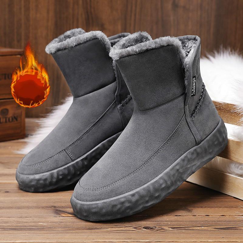 Winter Casual Men's Shoes Plus Velvet Thick Warm Snow Boots Waterproof Non-slip High-top Warm Boots