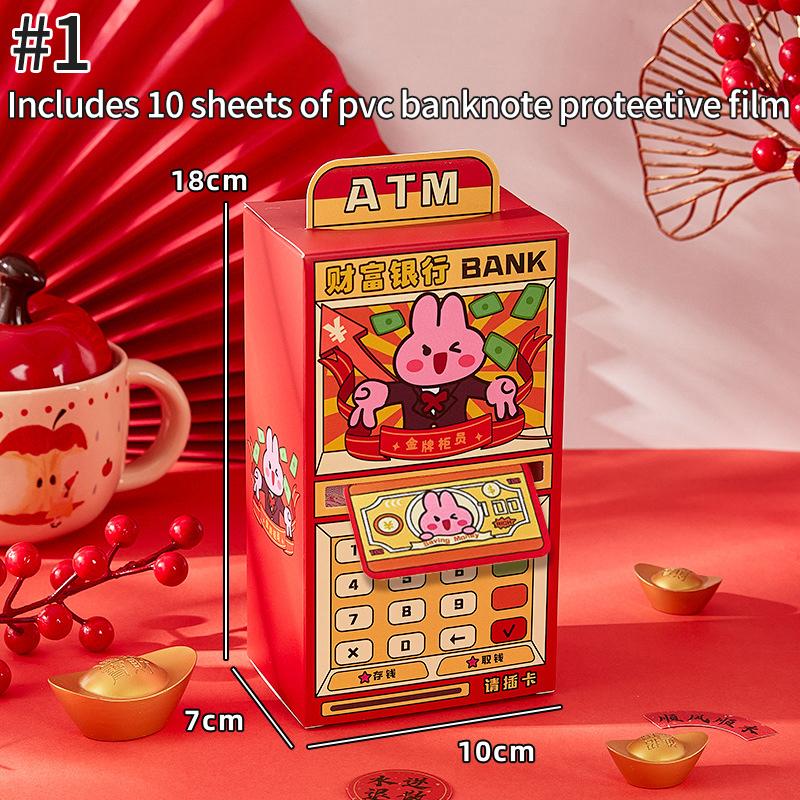 Creative ATM Red Envelopes 2026 Chinese New Year Horse Year Red Pockets Lunar Year Hongbao Festival Agenda New Year Decor