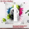 2D flat printing 2pcs Curtain Party Curtain Soccer Ball Splash Digital Printed Polyester Drapes Family Party Decoration Use for