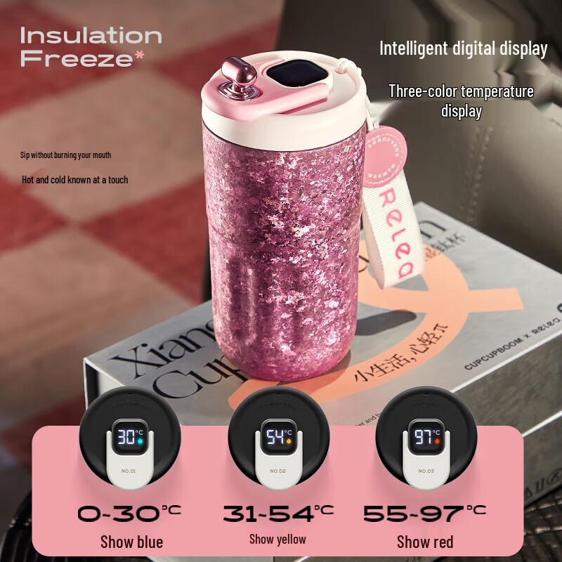 RELEA 410ML Digital Display Titanium Cup