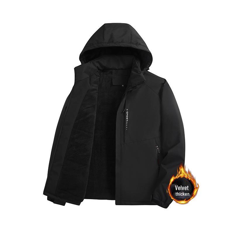 2024 Zima Nadměrná velikost Fleecem podšitý Vodotěsný Větruodolný Odnímatelná kapuce Outdoorový Bavlněný kabát