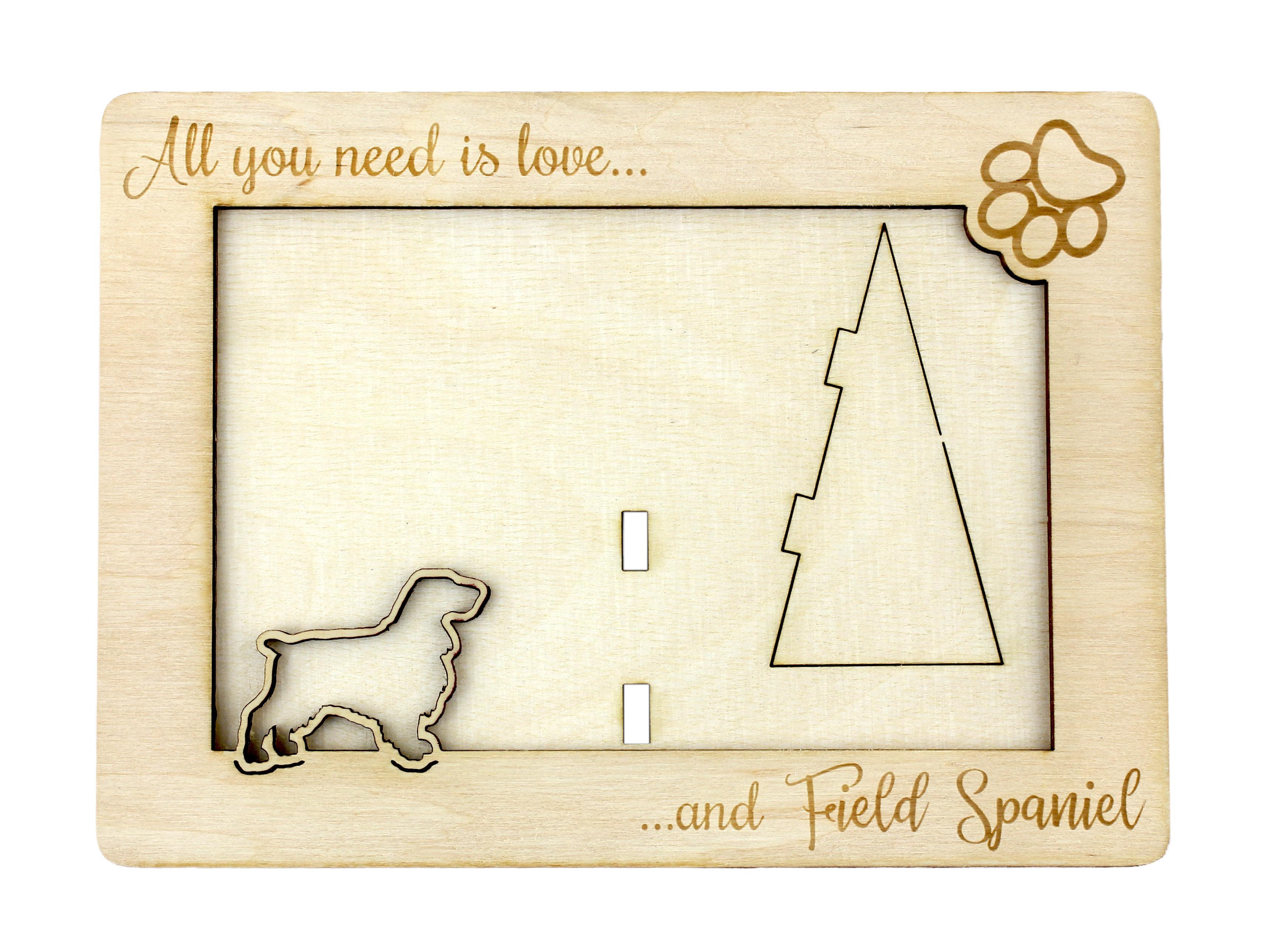 

Field Spaniel - Photo frame, engraved wooden frame, a lovely gadget for the dog lover by Art-Dog