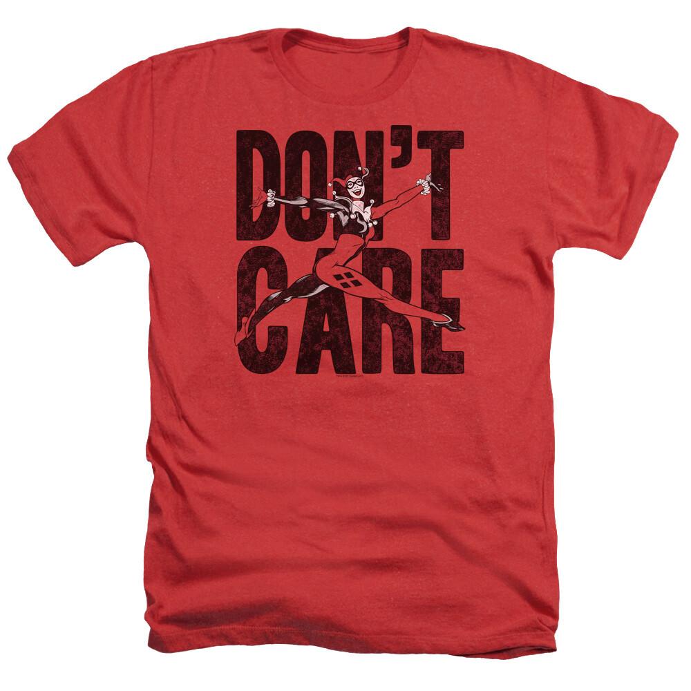 HARLEY QUINN DON’T CARE Licensed Adult Men039;s Heather Tee Shirt SM-3XL Unisex T-Shirt S