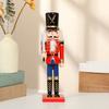 Wooden Nutcracker Decor 30cm Hand-Painted Soldier with Moving Jaw Christmas Mantel & Tree Decoration