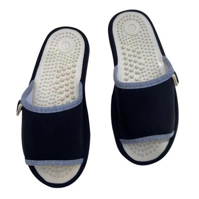 Euyqs Healthy Indoor Slippers for Foot Reflexology (Black, Large)