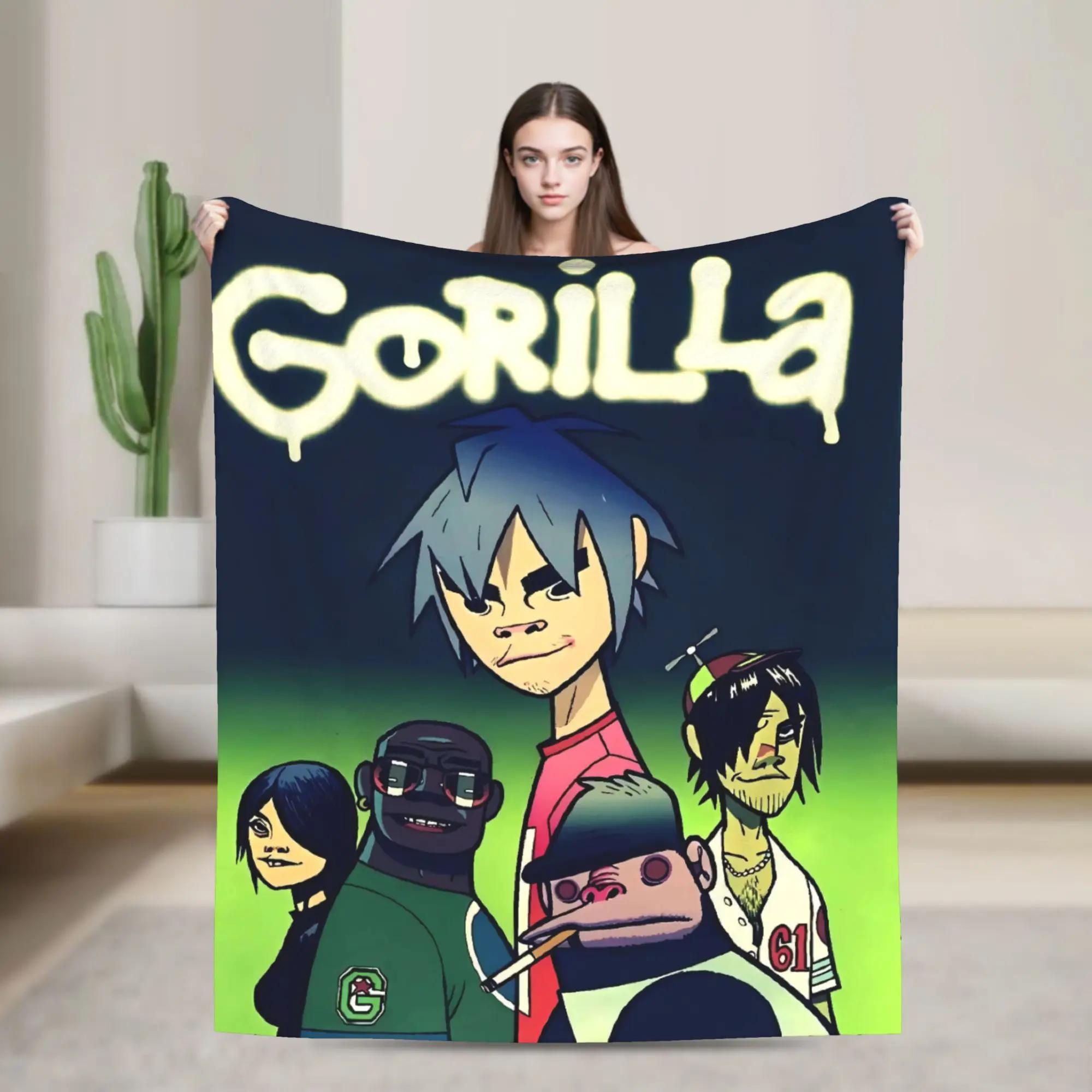 

British Gorillaz Virtual Band Rock HipHop Blanket Warm Soft Plush Throw for Travel Office Bed Cover Flannel 40x50inch 101x127cm
