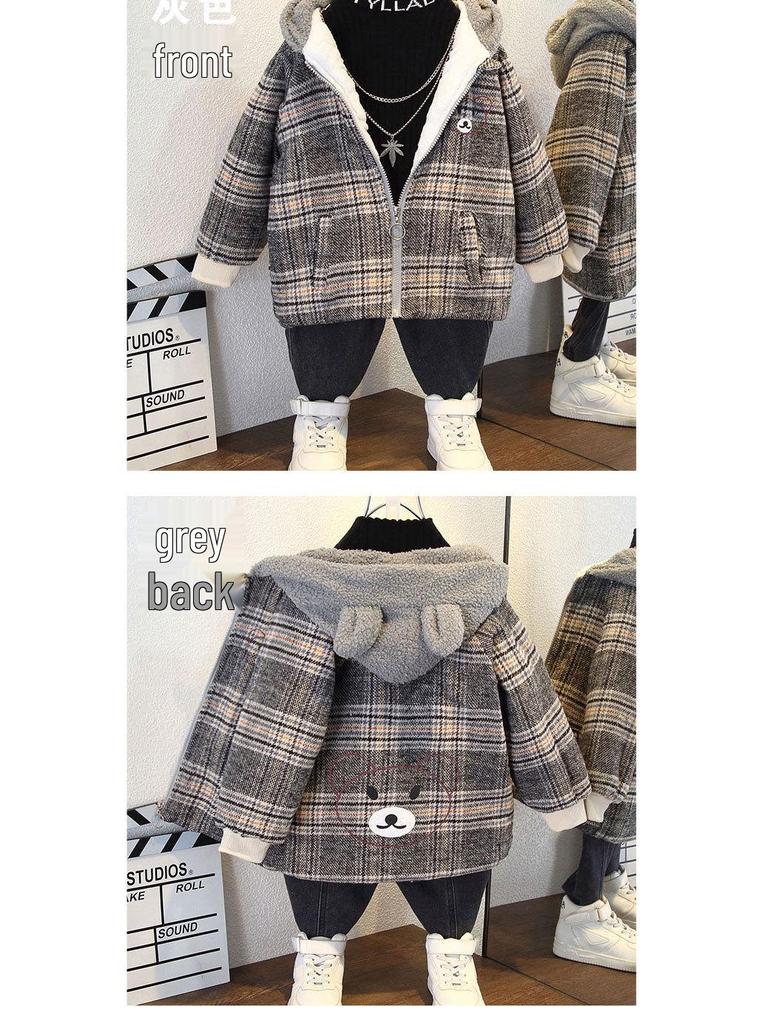 Girls' Fleece-Lined Winter Coat: 2025 Parka, Thickened Windbreaker, Cotton-Padded Jacket