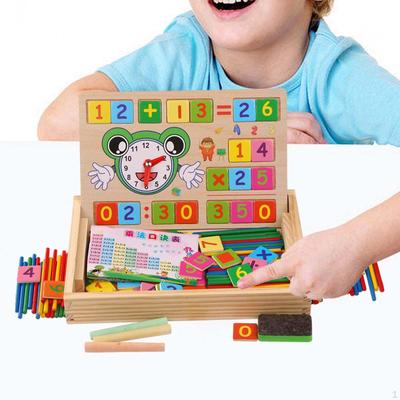 Holzspielzeug Mathematik Spiele Lehren Lernen Uhren Aktivität Spielzeug Zählen Sticks Box Set