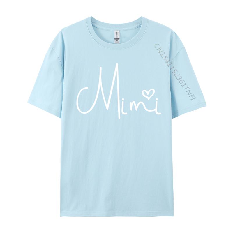 Mimi Heart Grandma Christmas Mother Is Day TShirt Unisex Clothing TShirt Combed Cotton Funny Clothing Shirt Round Collar