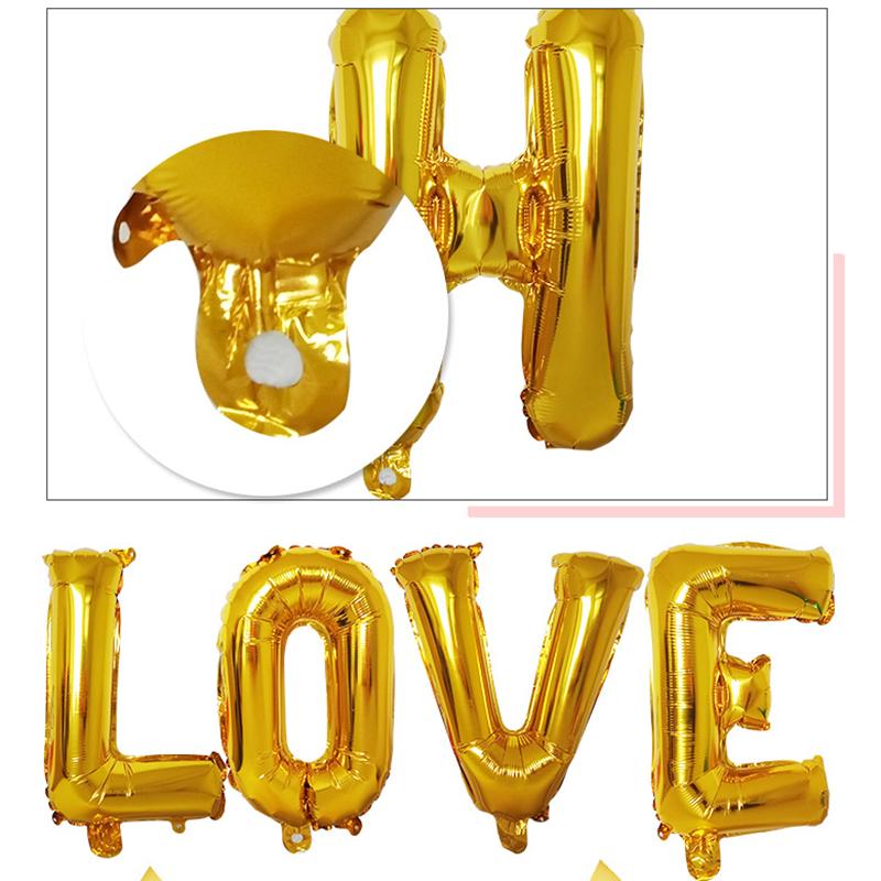 50pcs Letter Balloon Aluminum Foil 50 Cm Bright Gold Silver Aluminum Film Letter Balloon