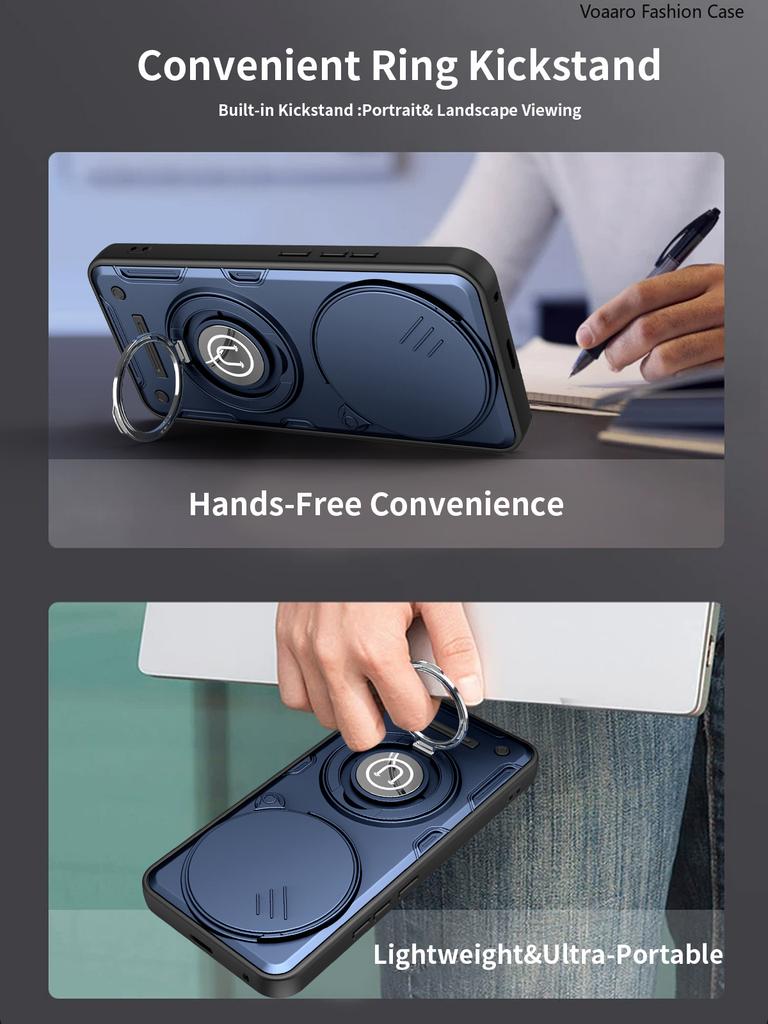 Slide Lens Camera Protection Funda for Honor X9D 5G Case Magnetic Rotate Ring Kickstand Cover for Honor X70 5G Armor Case