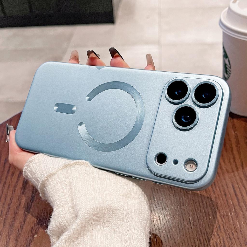 Metallic Paint Magnetic Magsafe Soft Case For iPhone 17 Air 16 E 15 14 Plus 13 12 11 Pro Max Wireless Charge Lens Protect Cover