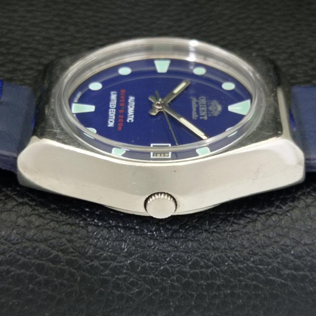 VINTAGE ORIENT AUTOMATIC 46941 JAPAN MENS BLUE COLOR DIAL WATCH A701821-5 R207-a701821