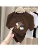 Women's Thickened Pure Cotton Brushed Short Sleeve T-shirt - Stylish Base Layer for Spring, Autumn, and Winter