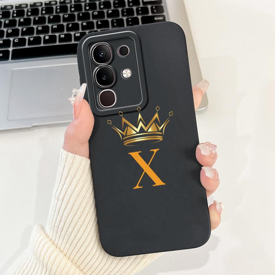 For Vivo Y29 4G 5G Case Cute Crown Letters Cover Soft Silicone Phone Case For Vivo Y29s Y 29 ViivoY29 5G V2420 Back Cover Bumper