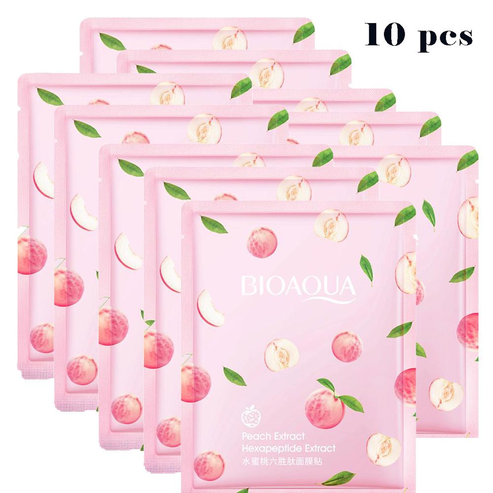Bioaqua Honey Peach Hexapeptide Extract Lactic Acid Bacteria Sheet Facial Mask