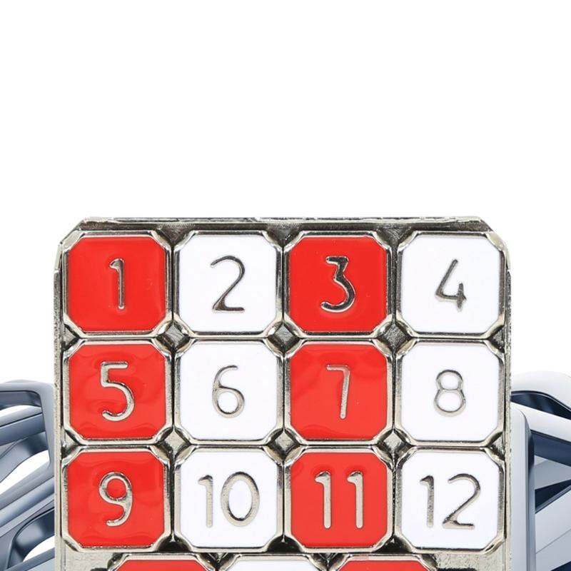 Compact Metal Number Slide Puzzle Portable Travel Game For Family Fun And Learning