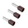 500pcs Set E2508 Cold Pressed Terminal Tubes Insulated Terminals Cable Connector(brown)