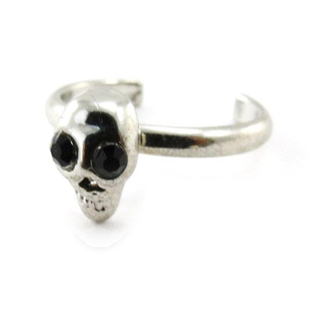 Les Trésors De Lily [J1102] - Black Silver 'Skull' Foot Ring