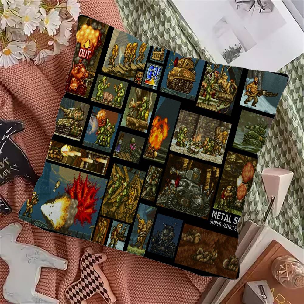 Retro Game Metal Slug Pillow Gift Home Office Decoration Pillow Bedroom Sofa Car Cushion CoverPillow Case