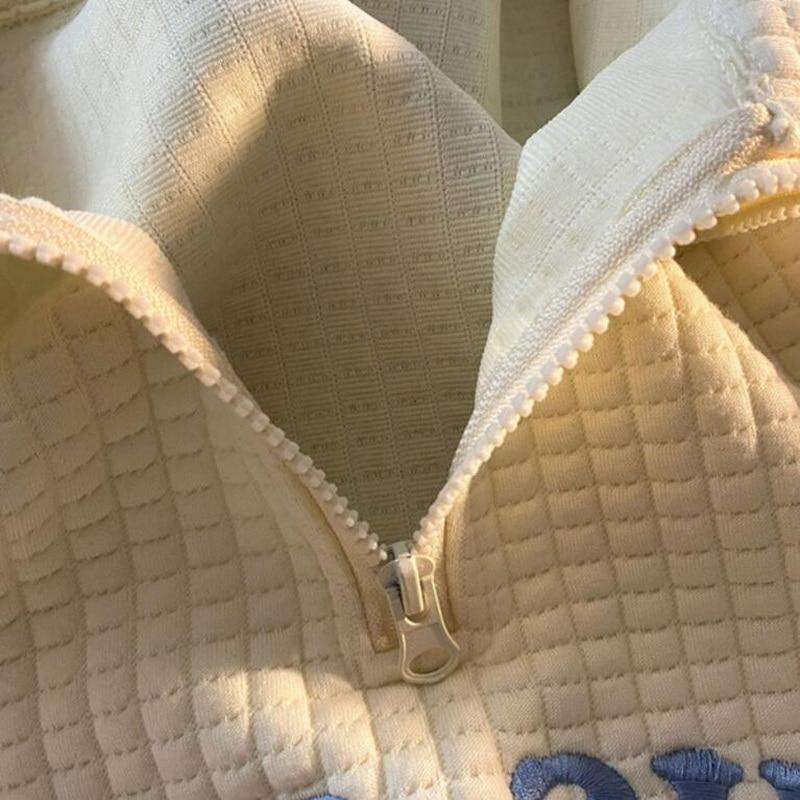 Dlouhý rukáv jaro podzim dámská mikina dopisní výšivka móda ležérní svetr mikina s kapucí pro ženy