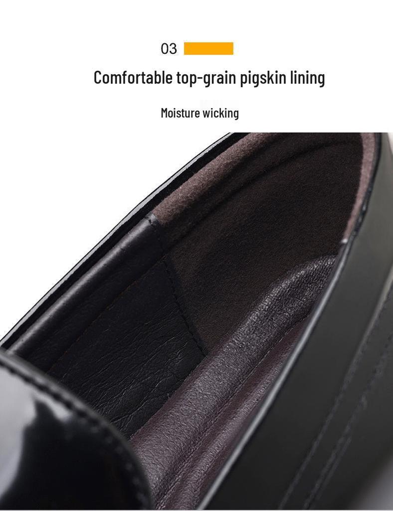 Men's Korean Style Patent Leather Moccasins – Genuine Thick Sole Loafers