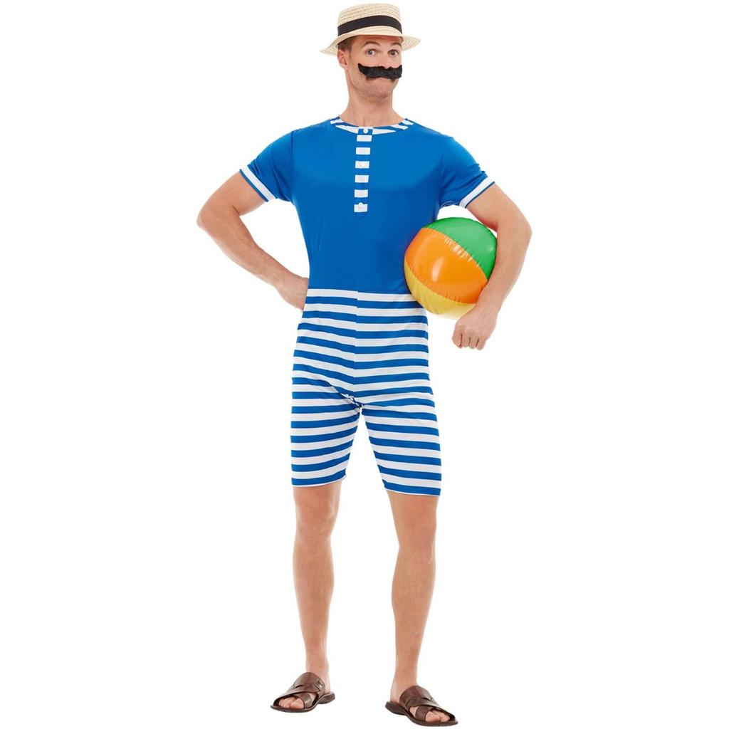 Smiffys Mens 20s Bathing Suit Costume Set