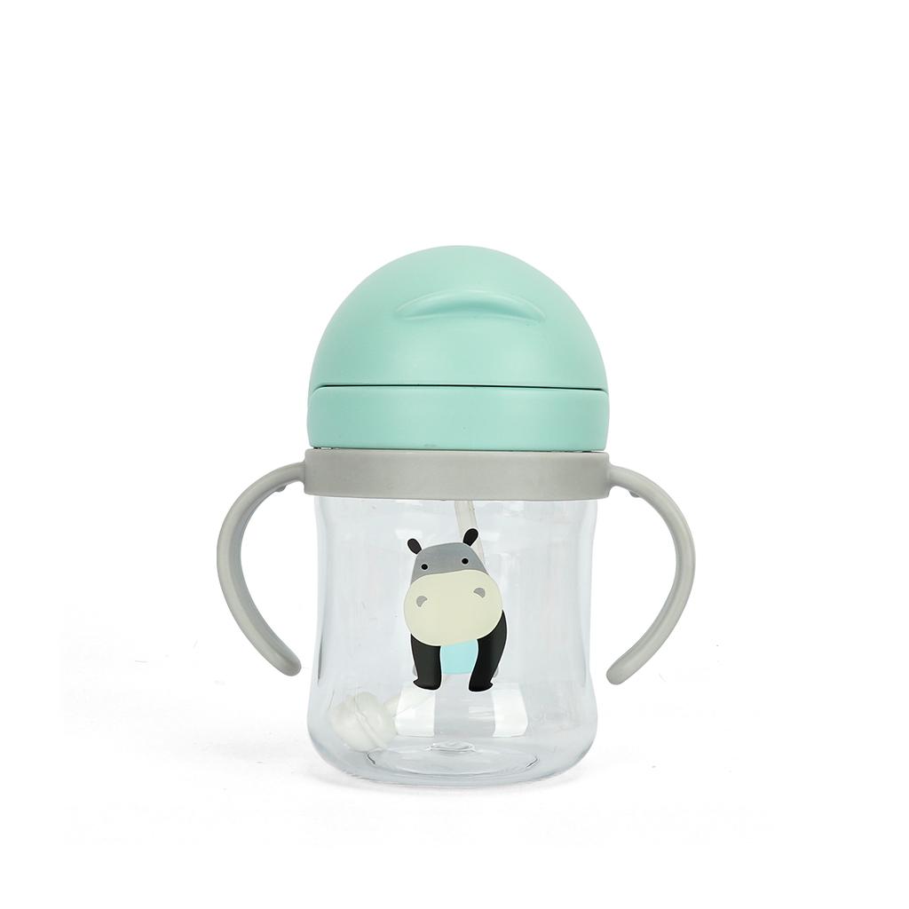 High-Quality Children Water Bottle 250ml/350ml Featuring Straw and Anti Leak Silicone Ball Wide Mouth Baby/Toddler Sippy Cup