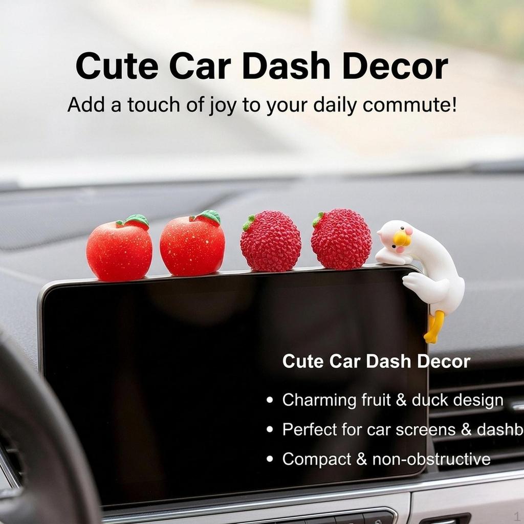 5 Fruit-Shaped Car Dashboard Decorations, Center Console Ornaments, Interior Decoration for Table,