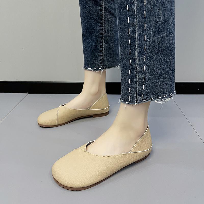 

Fashion Lightweight breathable Large size single shoes women s soft-soled shoes round toe Fashionable versatile casual comfort shoes 35 хаки