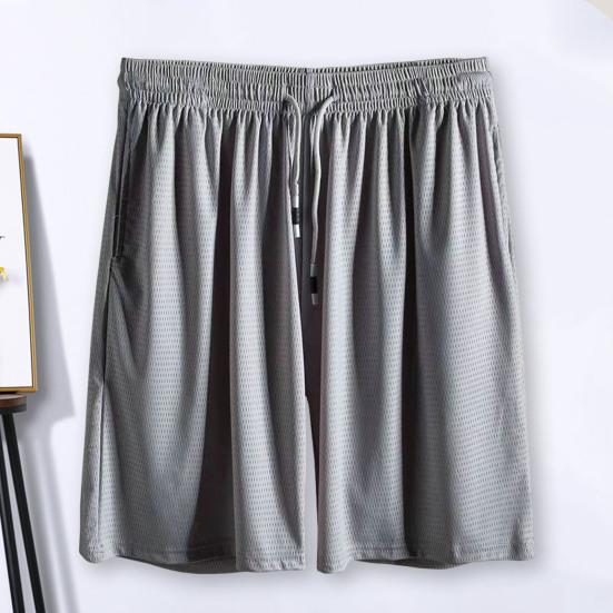 Men Summer Shorts Quick Dry Breathable Elastic Waist Pocket Drawstring Sports Thin