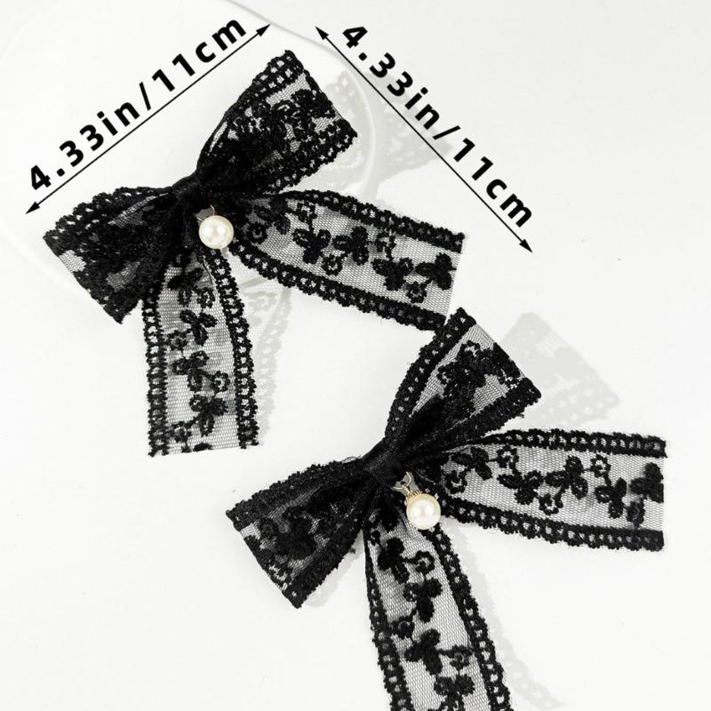 Elegante Haarnadel Schleifen Haarspange Schleifen Perlen 2000er Spitze Büsche Haarstyling