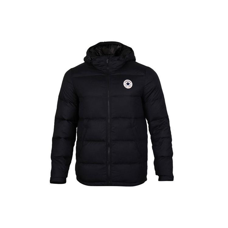 Converse Short Hooded Sports Down Warm Jacket Asia Sizing Black Men s 10004603-A02 XXL