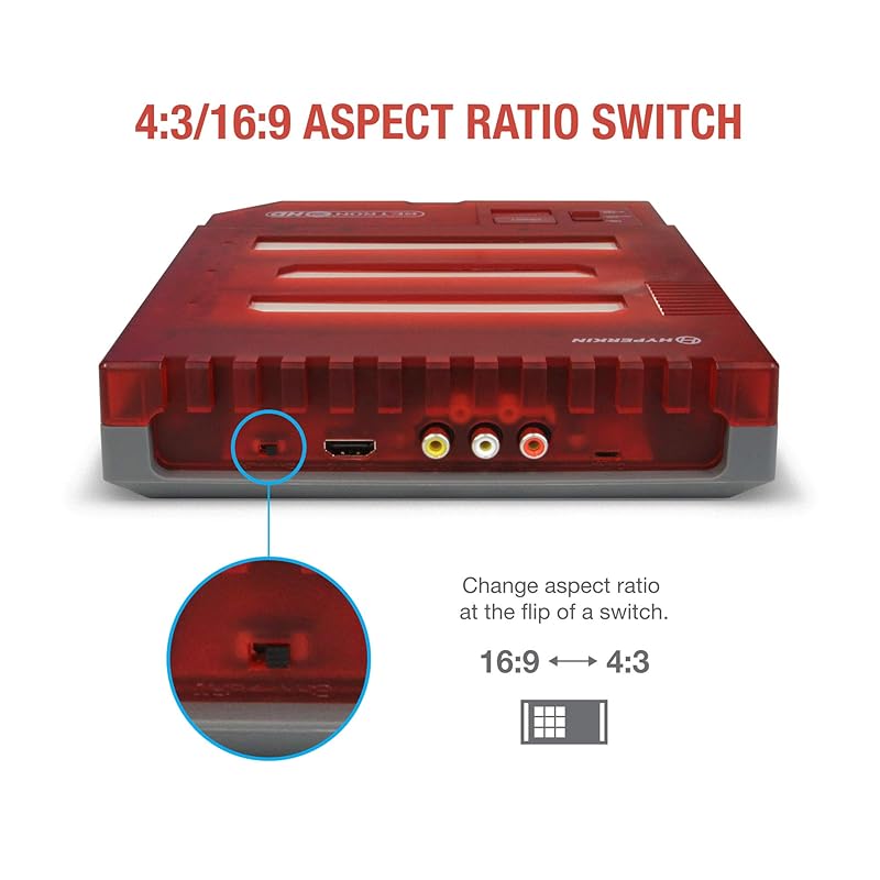 Hyperkin N 3 HD 3-in-1 Gaming Console for NES, Super Famicom, and Genesis/Mega Drive (Jasper Red) - Super NES
